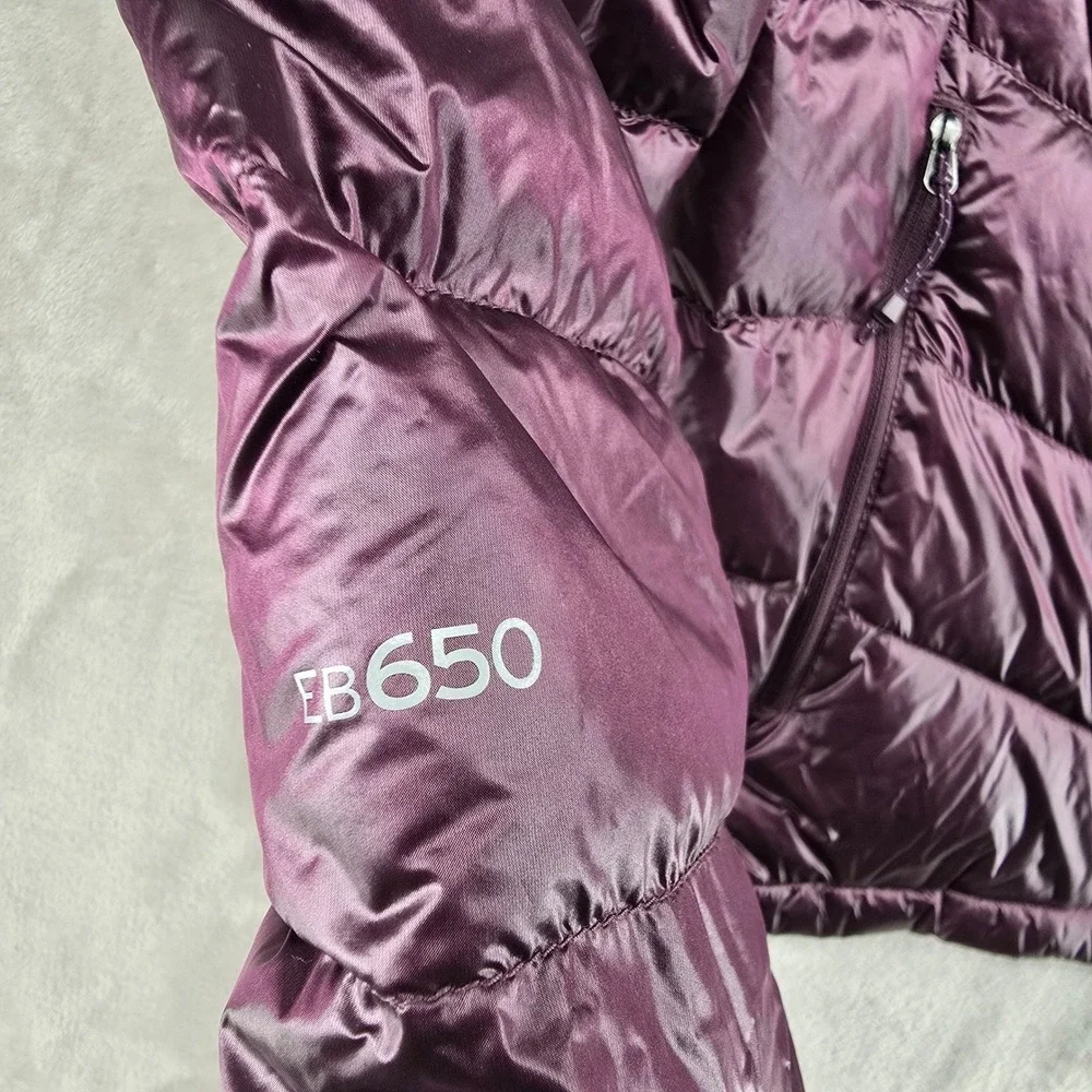 Eddie Bauer Ladies Down Packable Jacket Iridescent Plum 650 Fill Power Large New